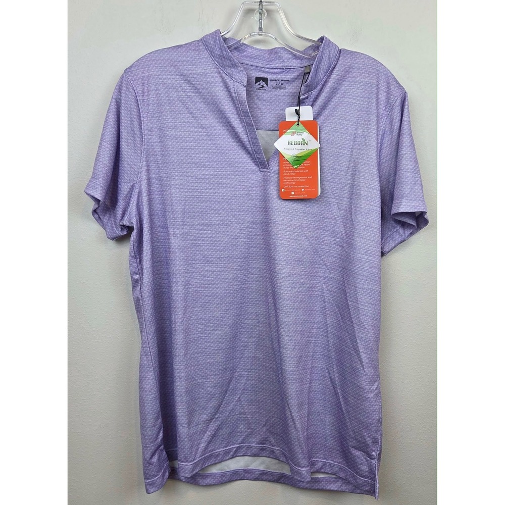 Storm Creek The Unwinder Bamboo Printed Polo Performance Golf UPF 30+ Purple L